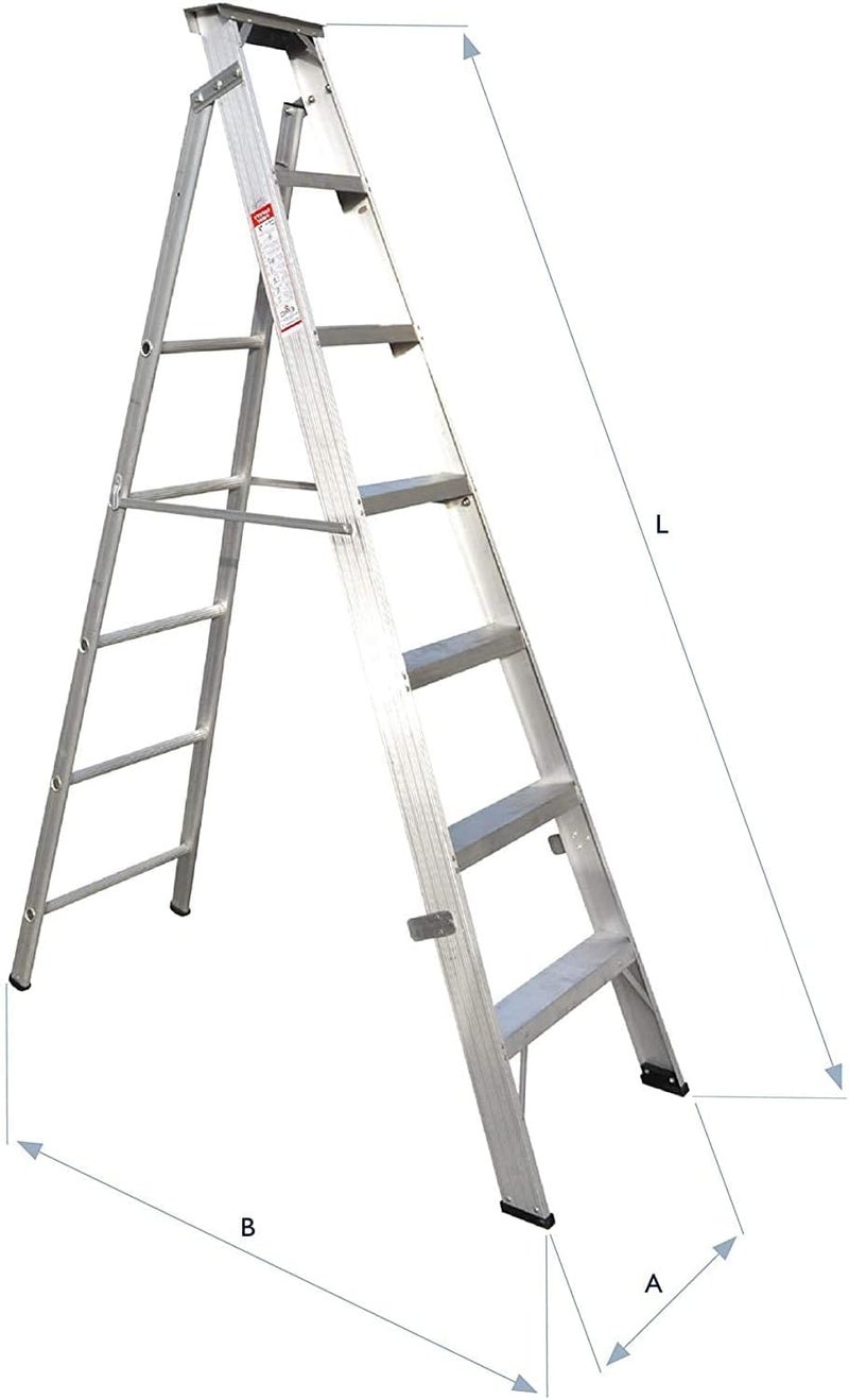 EMC Dual Purpose Aluminum Ladder (7 Step) - Foldable and Heavy Duty - Image 3